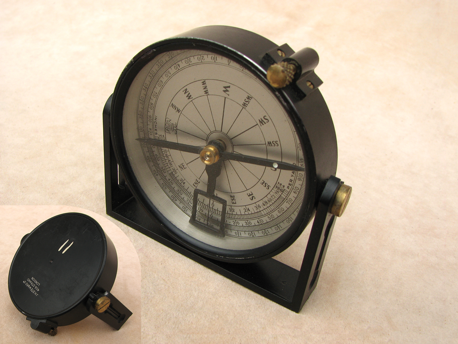 J H Steward bridge compass with clinometer